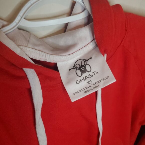 Red Ghast Size XS Sweatshirt With Hood - Picture 4 of 6